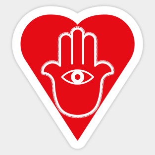 Hamsa Heart Sticker